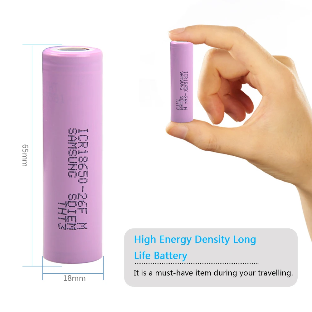 2600mah 3 7 V 18650 литий ионная аккумуляторная батарея для ICR18650 26FM 400