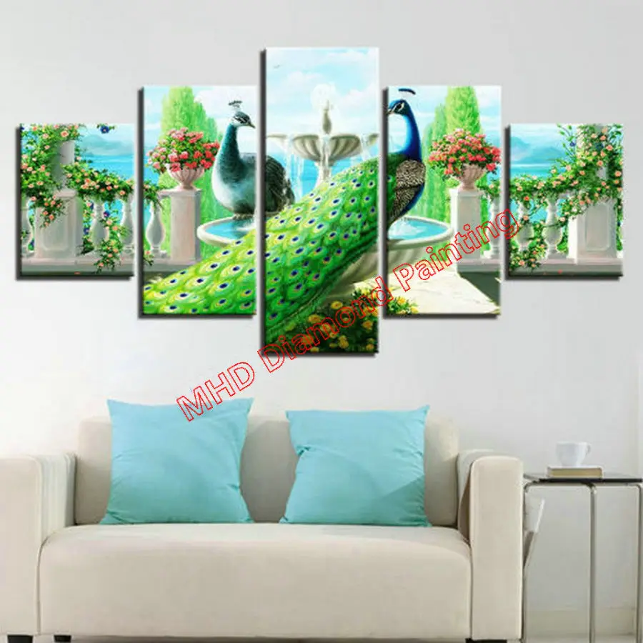 Набор для алмазной вышивки Павлин 5 шт. | Дом и сад