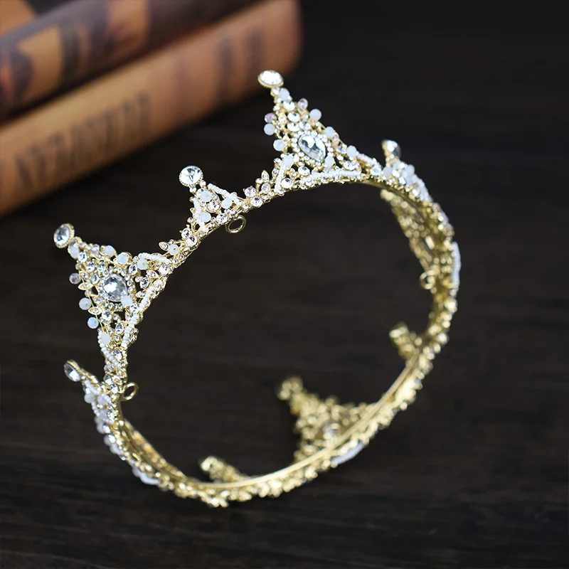 

New 2018 Hand-Made Gold Rhinestone Grand Crown