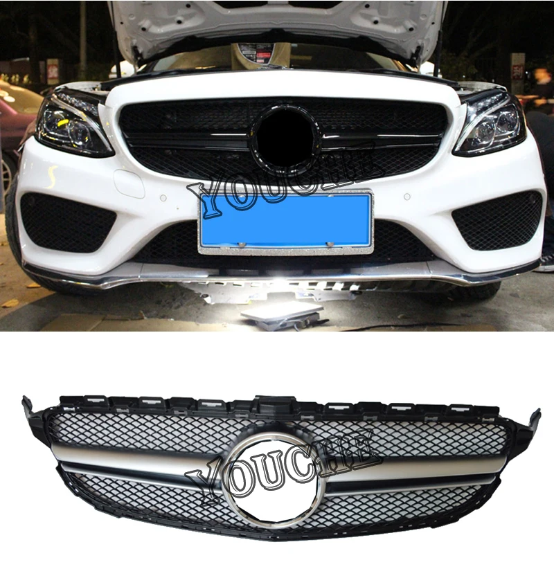 Решетка Переднего Капота W205 для Mercedes C W205 AMG посылка C180 C200 C250 C300 C350- GT/Diamond/AMG стильная решетка