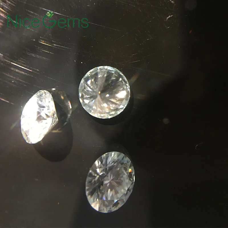 NiceGems 8 мм небольшой синий Муассанит свободный камень бриллиант эквивалентный вес