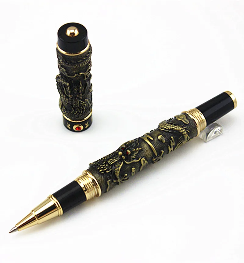 Высокое качество JINHAO Ручка чернила черный пополнение античная латунь два