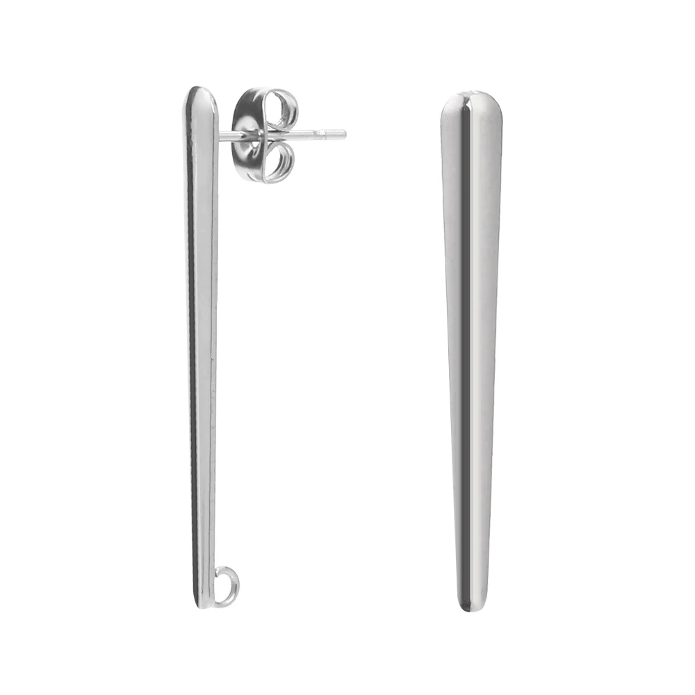 Серьги гвоздики из нержавеющей стали с открытым колечком 35x4 мм|Ювелирная