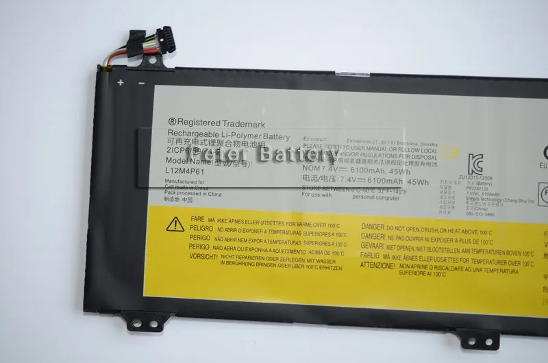 JIGU 7,4 V 45WH Оригинальная батарея для ноутбука L12M4P61 для LENOVO IdeaPad U330 U330p U330t