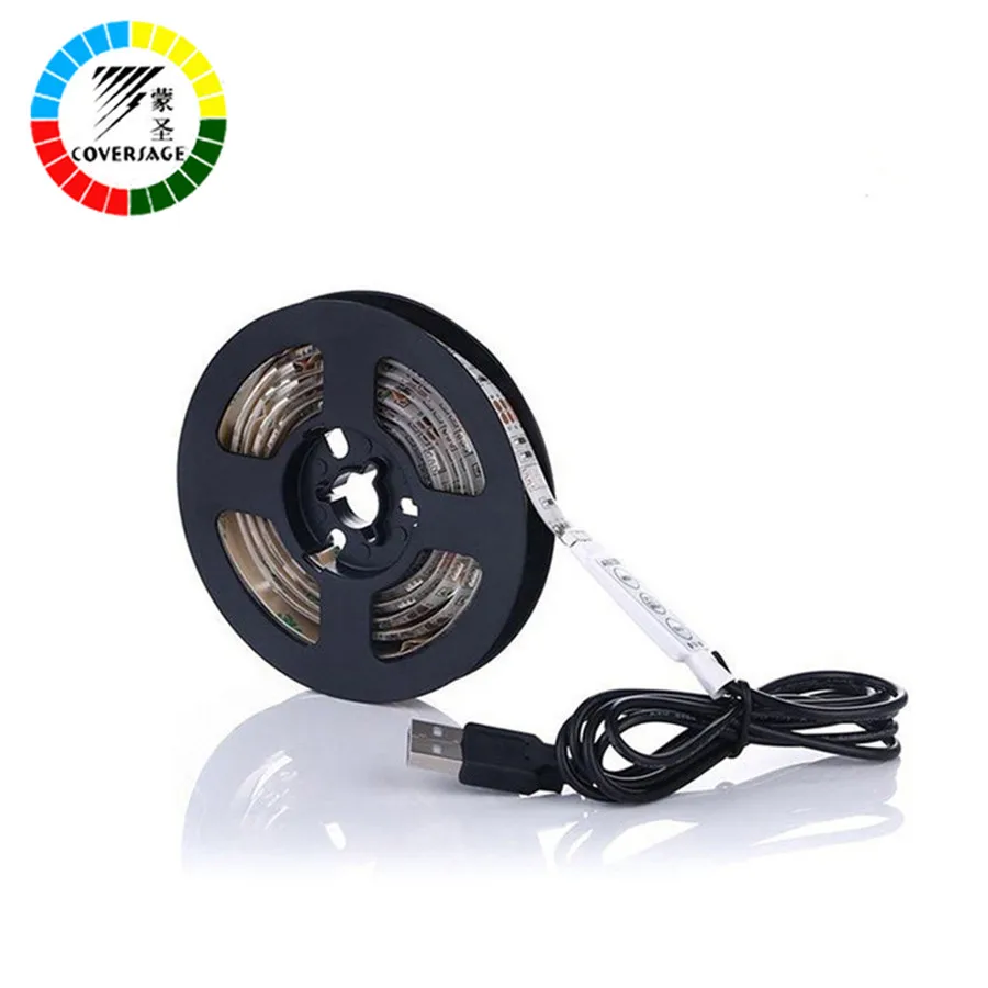 Coversage USB 5050 Светодиодная лента DC 5 в 30 светодиодов/м ТВ фон RGB водонепроницаемый