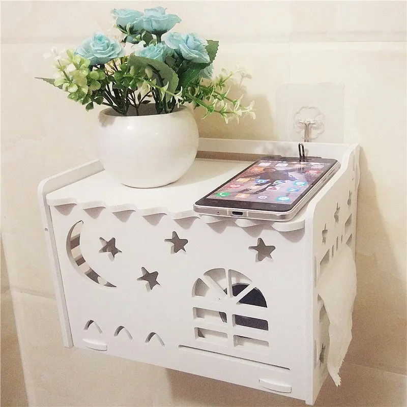 

Punch-free bathroom tissue box bathroom roll holder wall-mounted toilet waterproof racks tray ZP3041515