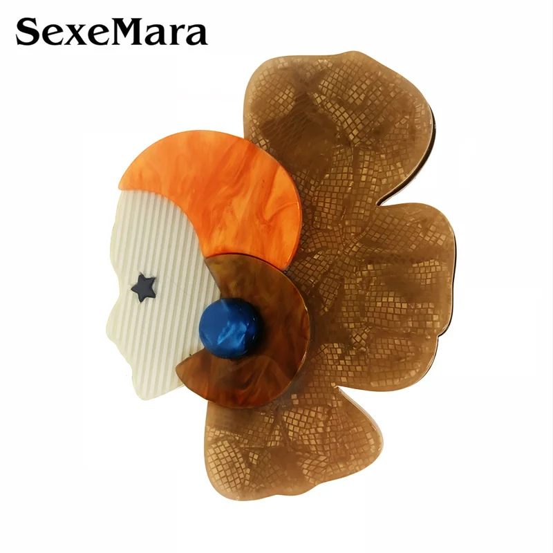 Женская акриловая брошь SexeMara большая из смолы Подарочный аксессуар для