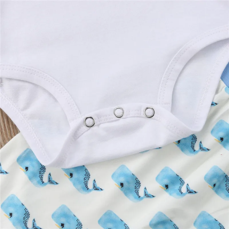 Newborn Baby Boy Girl Clothes Set Autumn Long Sleeve T-shirt Top Whale Print Bodysuits Pants Boys Girls Clothing Outfits 2PCs |