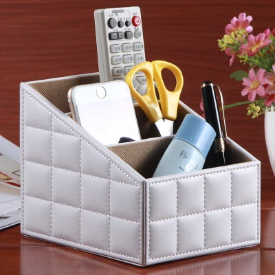PU Leather Remote Control Cosmetics Storage Box Coffee Table Desktop | Дом и сад
