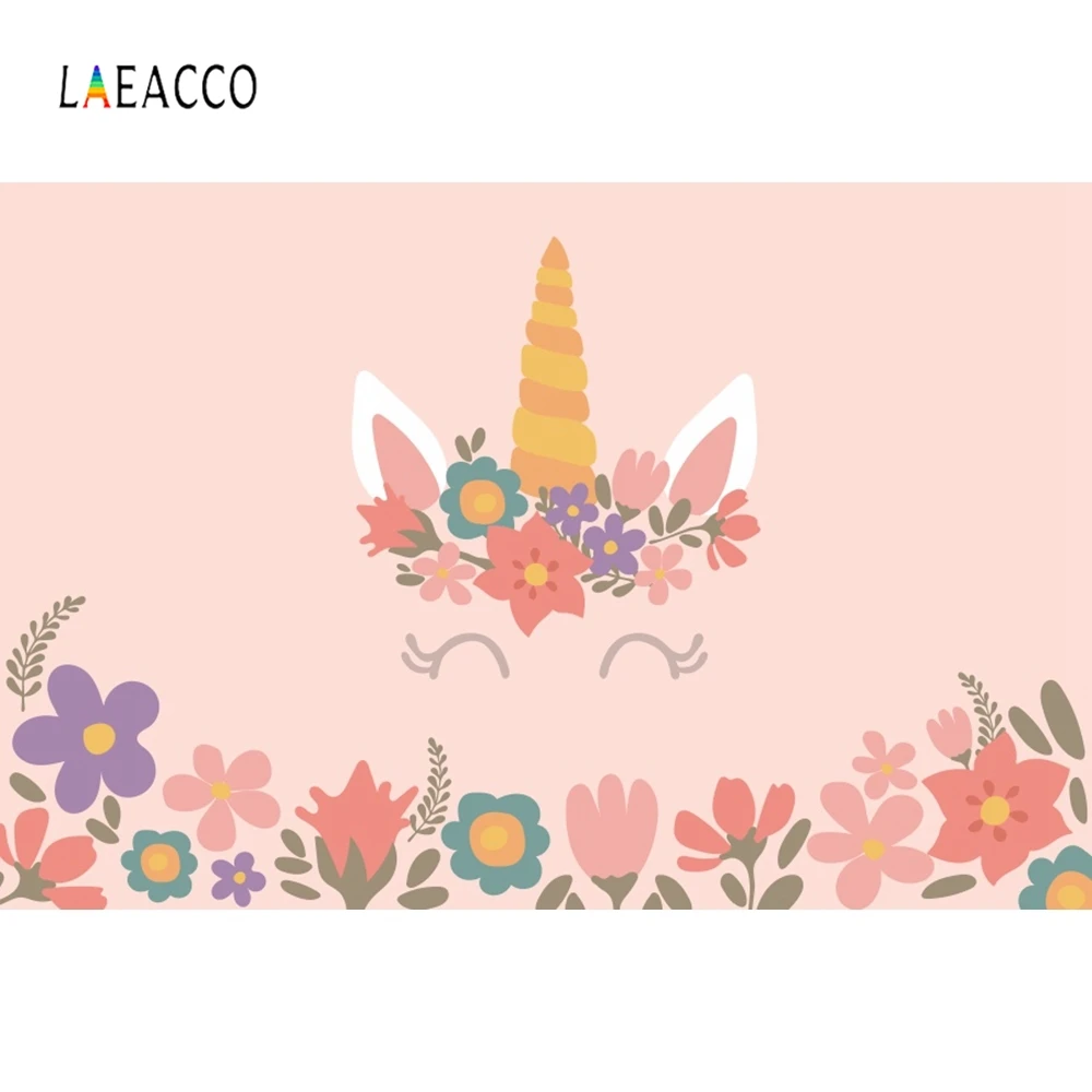 Фотофоны Laeacco с изображением единорога цветных облаков звезд детских фотографий