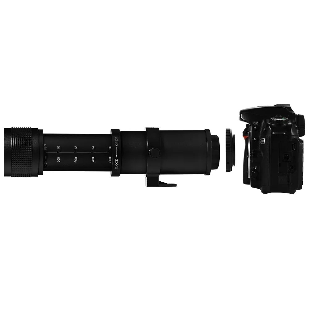 Зум-объектив Pixco 420-800 мм F/8 3-16 Super Telephoto ручной зум-объектив + Адаптер кольца T2 для