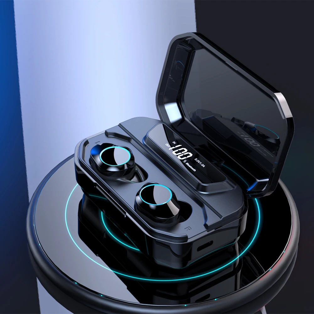 G02 TWS Bluetooth 6D стерео Беспроводная гарнитура-вкладыш IPX7 водонепроницаемые наушники 3300 мАч светодиодный дисплей Smart Mobile power для iphone