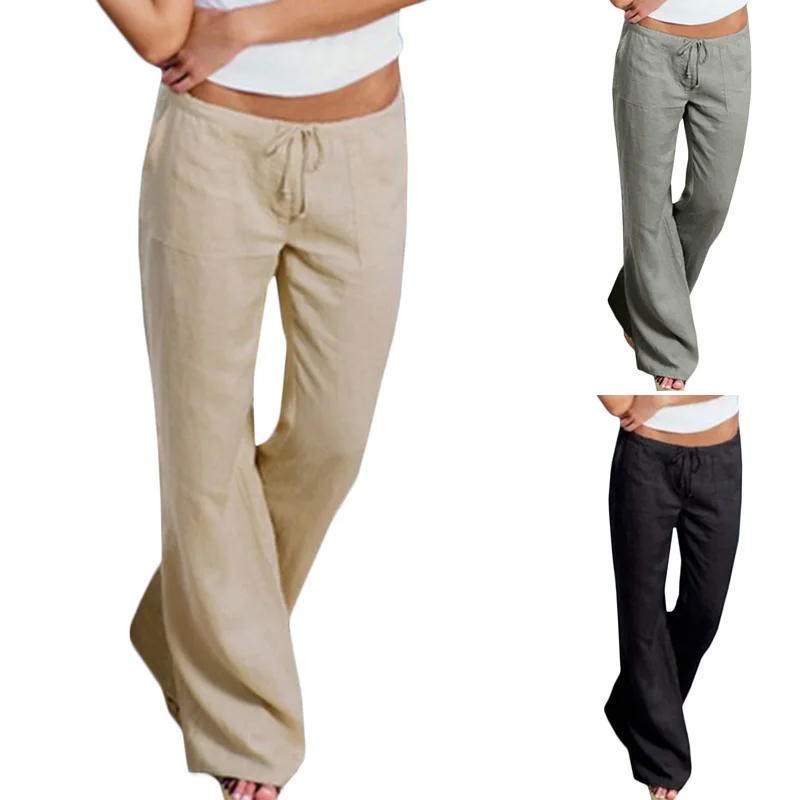 Для женщин эластичный пояс белье Длинные Мотобрюки женский прямо шнурок карманы