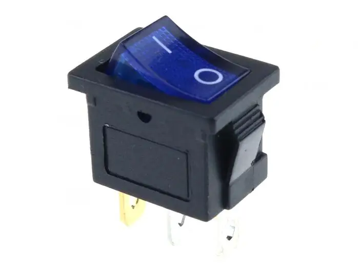 KCD1 ВКЛ-ВЫКЛ 3Pin лодка автомобиля кулисный переключатель 6A/10A 250 V/125 V AC красный желтый и зеленый цвета синий, синий, на пуговицах, Лучшая цена - Цвет: Синий