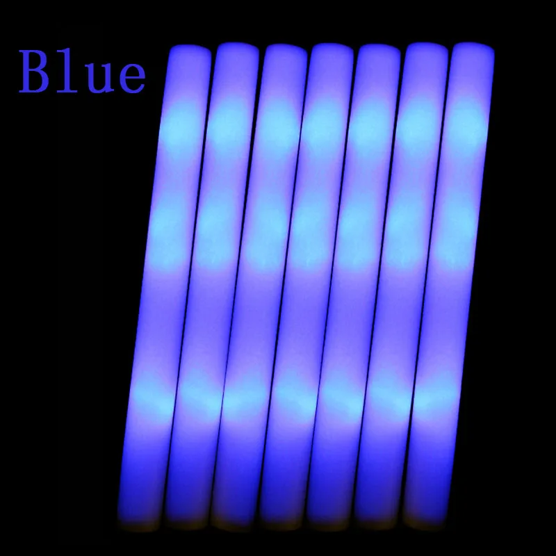 Blue 12 шт. светящийся светодиодный светильник красного, зеленого, синего цвета, мигающая светодиодная палочка из вспененного материала, неоновый вечерние светильник s для Рейв, свадьбы, дня рождения, вечеринок - Цвет: Blue