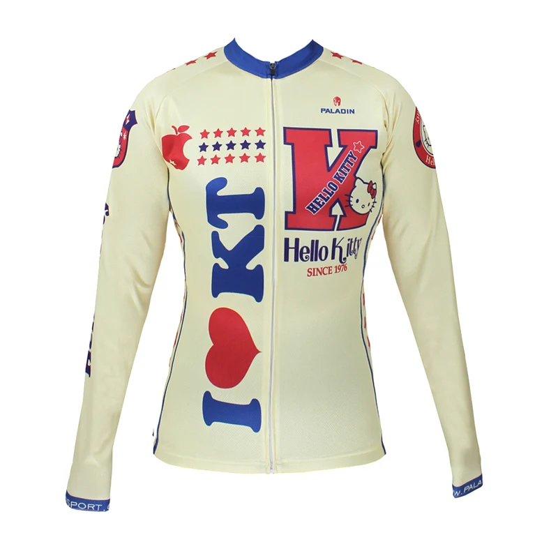 Женская велосипедная рубашка с длинным рукавом PALADIN в стиле ретро KT|cycling clothing|sleeve
