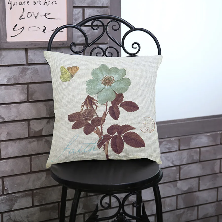 Элегантный цветок Подушка Наволочка винтажная картина 4 шт комбинация украшение