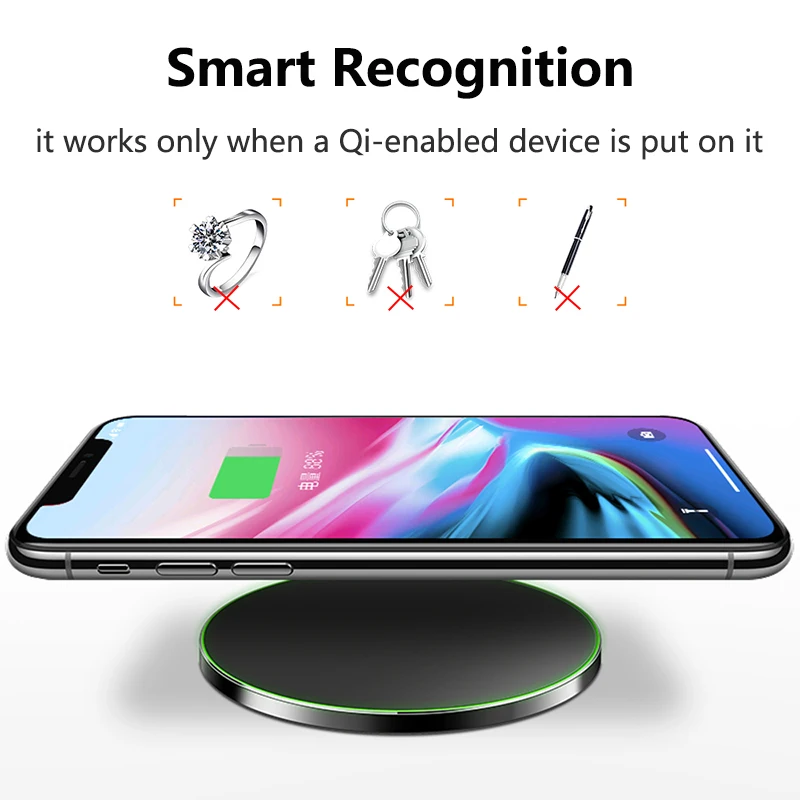 Универсальное беспроводное зарядное устройство для Samsung S9 S10 Plus легкое