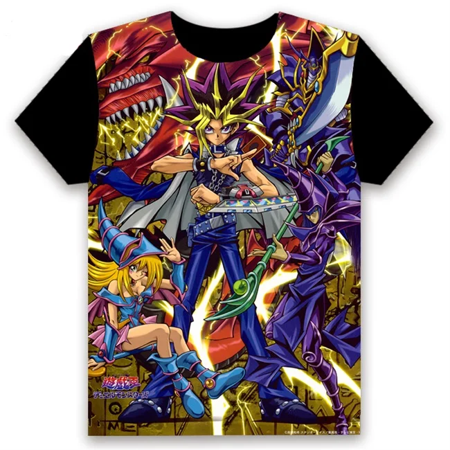 Мужская футболка аниме Yu-Gi-Oh! Дуэль Монстры печатных косплей с коротким рукавом унисекс Повседневная Черная футболка топы Летняя забавная рубашка - Цвет: 24