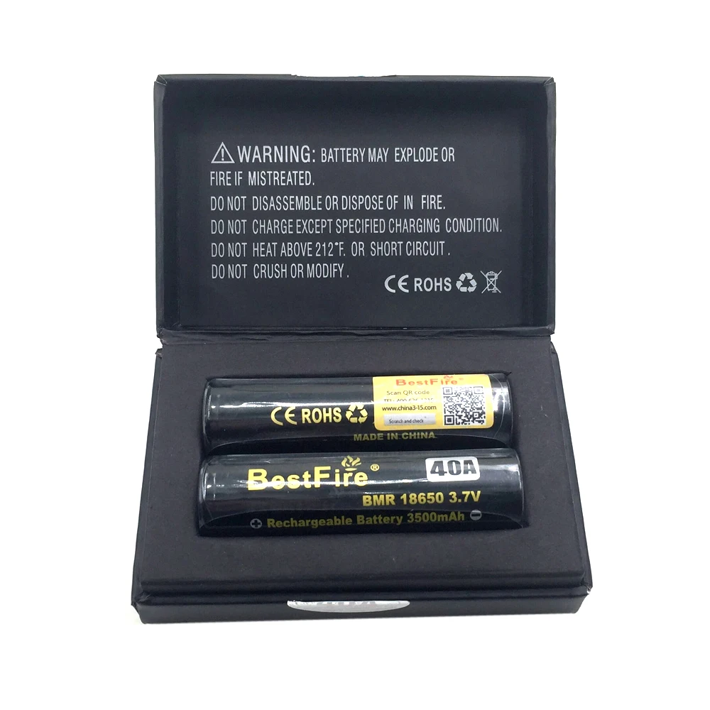 2 шт Bestfire 18650 литий-ионная батарея 3500mAh 3 7 V 40A перезаряжаемая с восхитительная