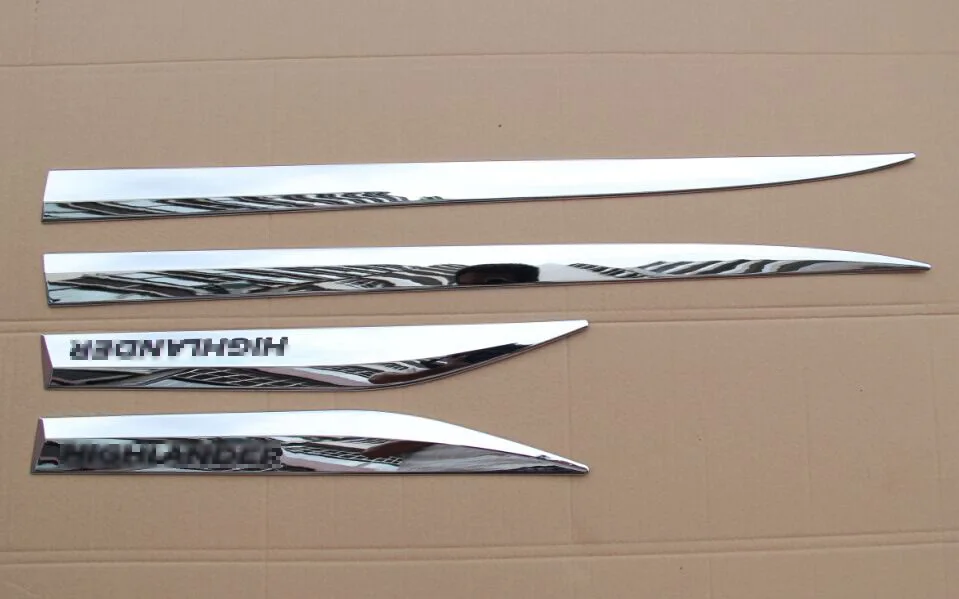 

Хромированная накладка на боковую дверь из АБС-пластика для Toyota Highlander 2014-2019, автомобильные аксессуары, наклейки
