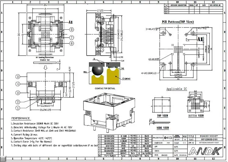 VFBGA63 BGA63 тестовая розетка для сгорания штырьковый шаг 0 8 мм IC Размер корпуса 10 5x13 5