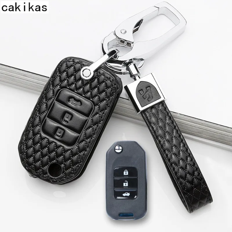 Верхний слой кожаный чехол для автомобильного ключа сумка Honda CIVIC ACCORD ODYSSEY EURO CRIDER