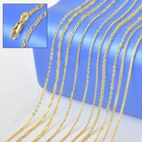 10pcs sample 18 mix 10 kinds solid yellow gold filled venice figaro rolo curb necklace chains stamped 1 2 2mm