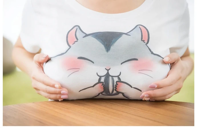 Kawaii женская футболка хомяк Летняя распродажа с коротким рукавом модная футболка с круглым вырезом Harajuku топы футболки для леди z40