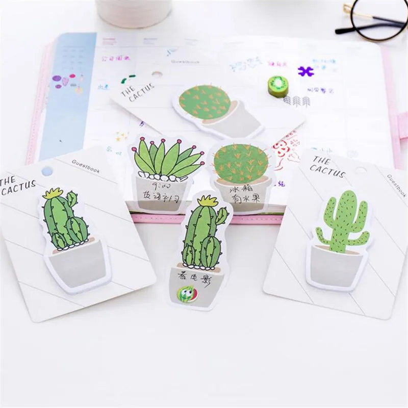 Creative Cactus Memo Pad Kawaii Plant Sticky Notes Planner Notepad Paper Stickers Stationery Office School Supplies Gift | Канцтовары