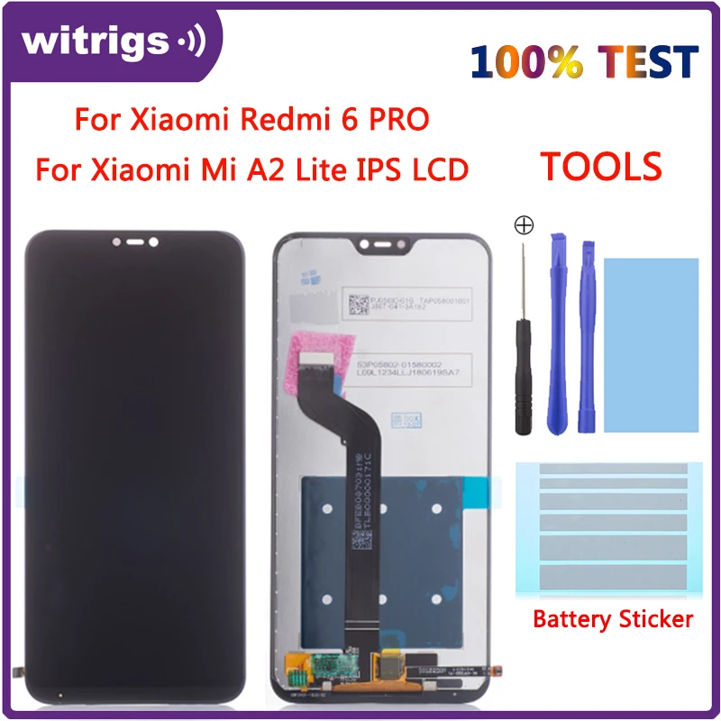 WITRIGS для Xiaomi Mi A2 Lite ЖК дисплей сенсорный экран с дигитайзером Redmi 6 Pro 6Pro|Экраны