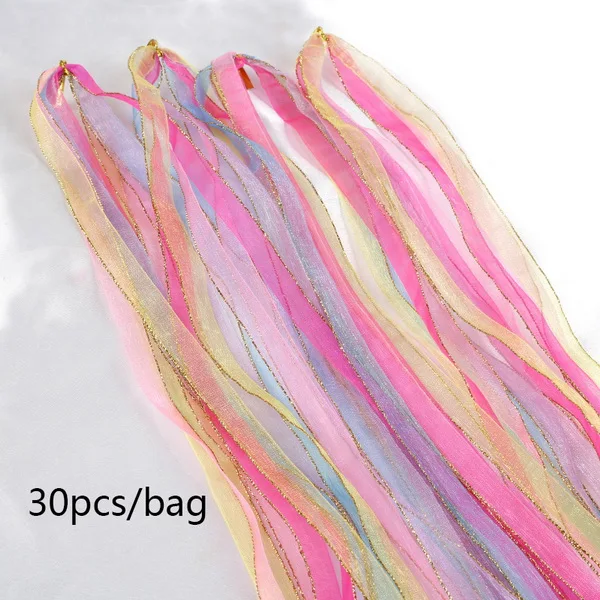 10mm 30pcs set mix 30 шт./лот, радуга, 90 см, инструмент для укладки волос, шелковый шнур, для вязания волос, плетеная веревка, повязка на голову, аксессуары для волос для девочек - Color: 10mm 30pcs set mix