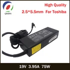 QINERN 19V 3.95A 75W 5,5*2,5mm AC адаптер для ноутбука универсальные источники питания зарядное устройство для ноутбука адаптер для Toshiba A100-S2211TD