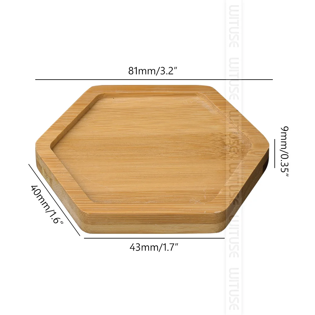 hexagon Новинка для горшки для суккулентов, подносы для сада, Декор для дома, 12 видов, бамбуковые круглые квадратные чаши, тарелки - Цвет: hexagon