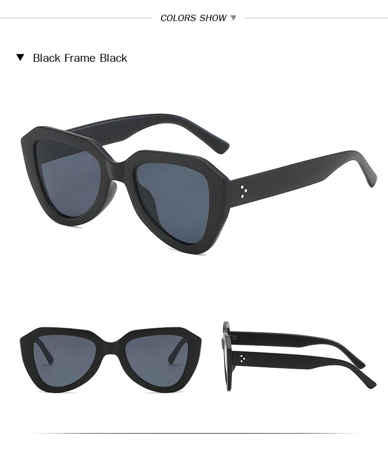 Owl City Vintage Women Sunglasses Triangle Black Ladies Sunglass Retro Men Eyewear Gradient Lens Cat Eye Sun Glasses UV400