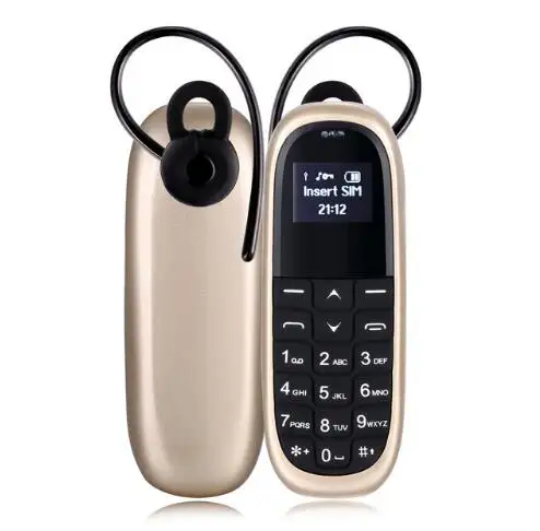 AEKU KK1 handsfree Bluetooth Dialer наушники мобильный телефон низкий уровень радиации волшебный голос для детей мини детский сотовый телефон - Цвет: Золотой