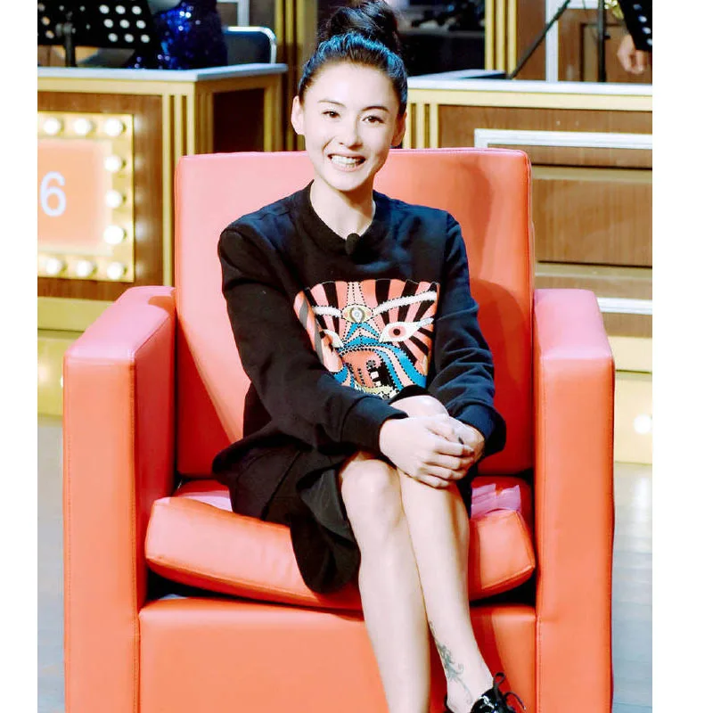 Cecilia Cheung star с тем же свитером Женская хлопковая Повседневная Свободная рубашка