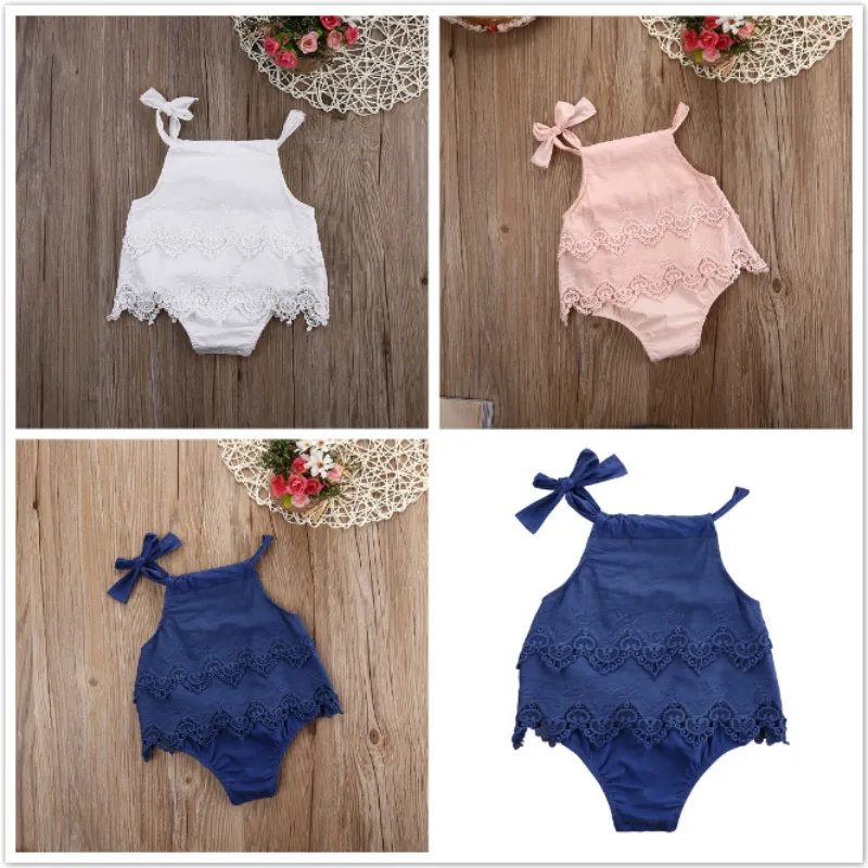 Милое однотонное кружевное платье комбинезон с цветочным принтом для