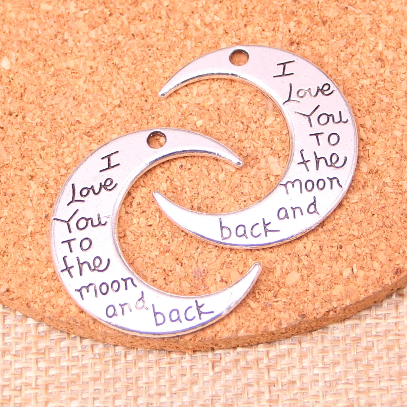 9 шт. сплав тибетского серебра с покрытием I Love You To the moon and back подвески для
