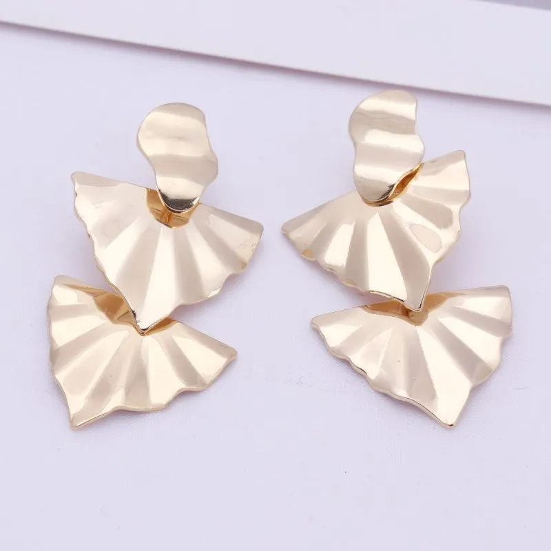 214 gold European& American Exaggerated Round Coin Drop Earring for Women Pendientes Vintage Geometric Metal Large Earrings Jewelry Gift - Окраска металла: 214 gold