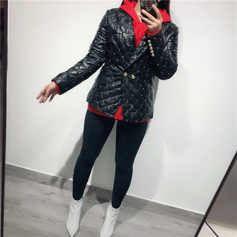 Дамы натуральной кожи blazer Женские Натуральная кожа куртка