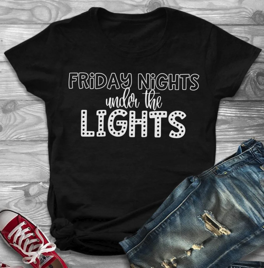 Футболка с надписью пятница ночь под подсветкой женская модная футболка