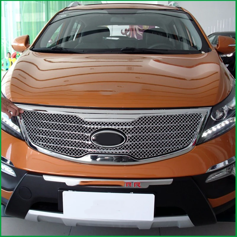 Для KIA Sportage 2011 2012 2013 2014 передний бампер из нержавеющей стали сотовая Центральная