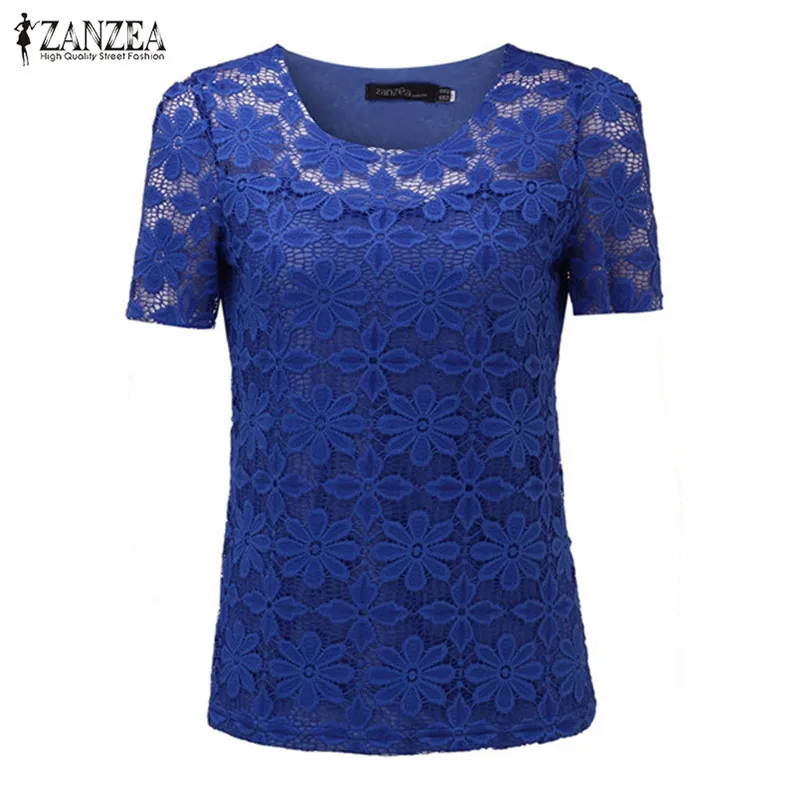 Женская кружевная блузка с цветочным принтом элегантная повседневная