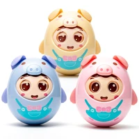 new piglet blinking tumbler baby silicone teething toy hand pinch soft rubber perception ball teethers baby toddler toys