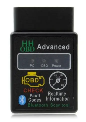 ELM327 bluetooth ELM 327 OBDII диагностический интерфейс OBD2 Авто диагностический сканер для android Крутящий момент программного обеспечения - Цвет: Черный