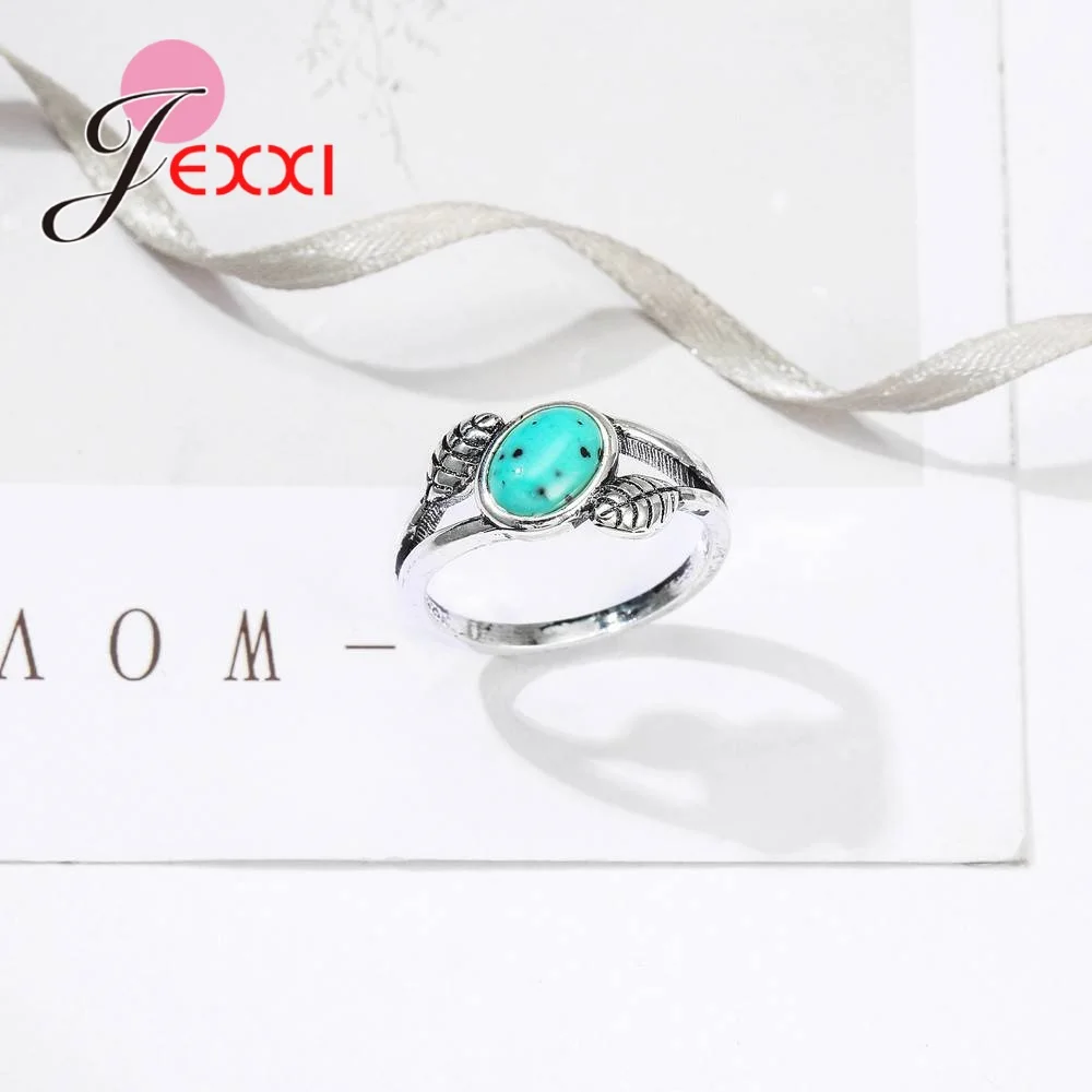Unisex Fashion Cool High Quality oval Shape Opal Vintage Green Stone on 925 Sterling Silver Ring for Women Party Luxury Jewelry | Украшения