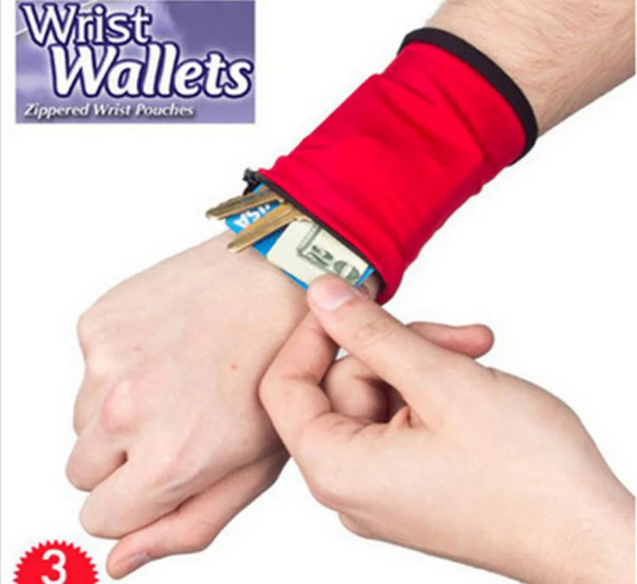 QiYuFang Sport Bracelet Wrist Wallet Pouch Fitness Band Wristbands Travel Cycling Keychain Hiking Accessiories Men Women | Украшения и