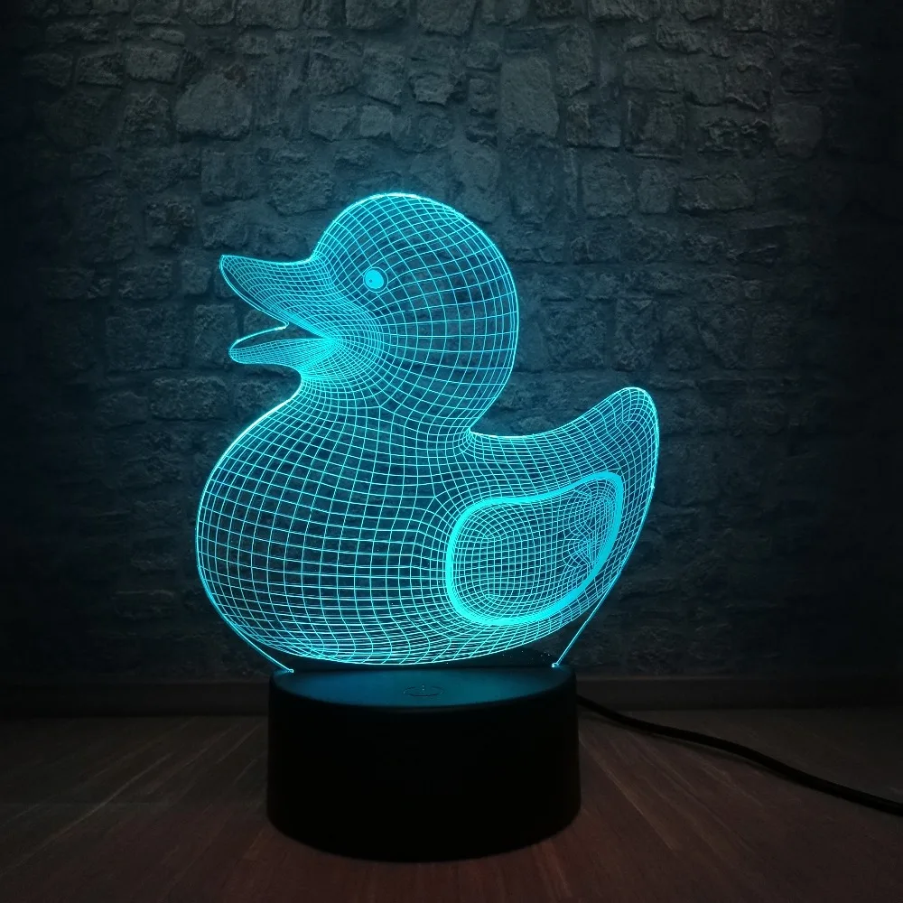Милый кавайный животный Желтая Утка 3D USB СВЕТОДИОДНЫЙ светильник креативные