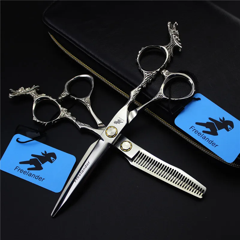 Freelander 6&quot Professional Hairdressing Scissors Sunflower Bearing Hair Cutting/Thinning Dragon Handle Flat Blade Clipper | Красота и
